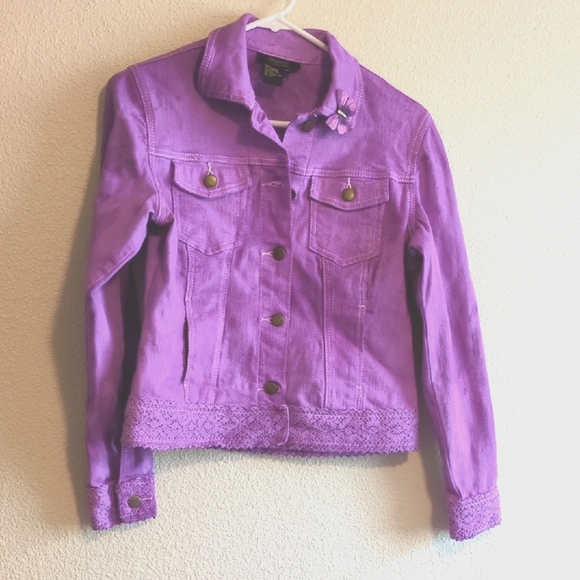 Twiggy of London Jackets & Blazers - Twiggy Of London Vibrant Purple  Women's Denim Jacket Size XS